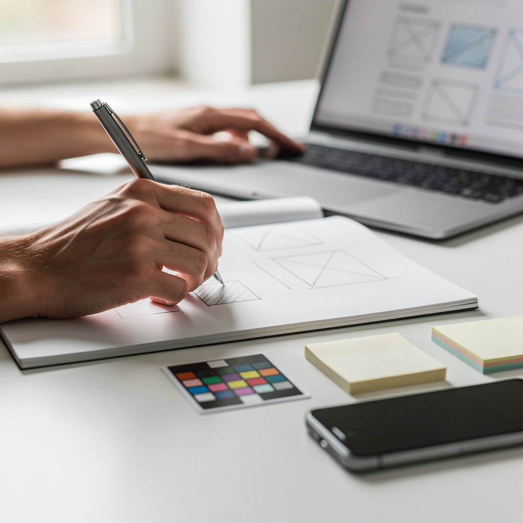 Video In Progress development team collaborating on a website project, showcasing our step-by-step professional workflow